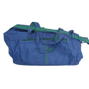 Vintage Delsey Large Duffel Bag Blue Teal 80s 90s